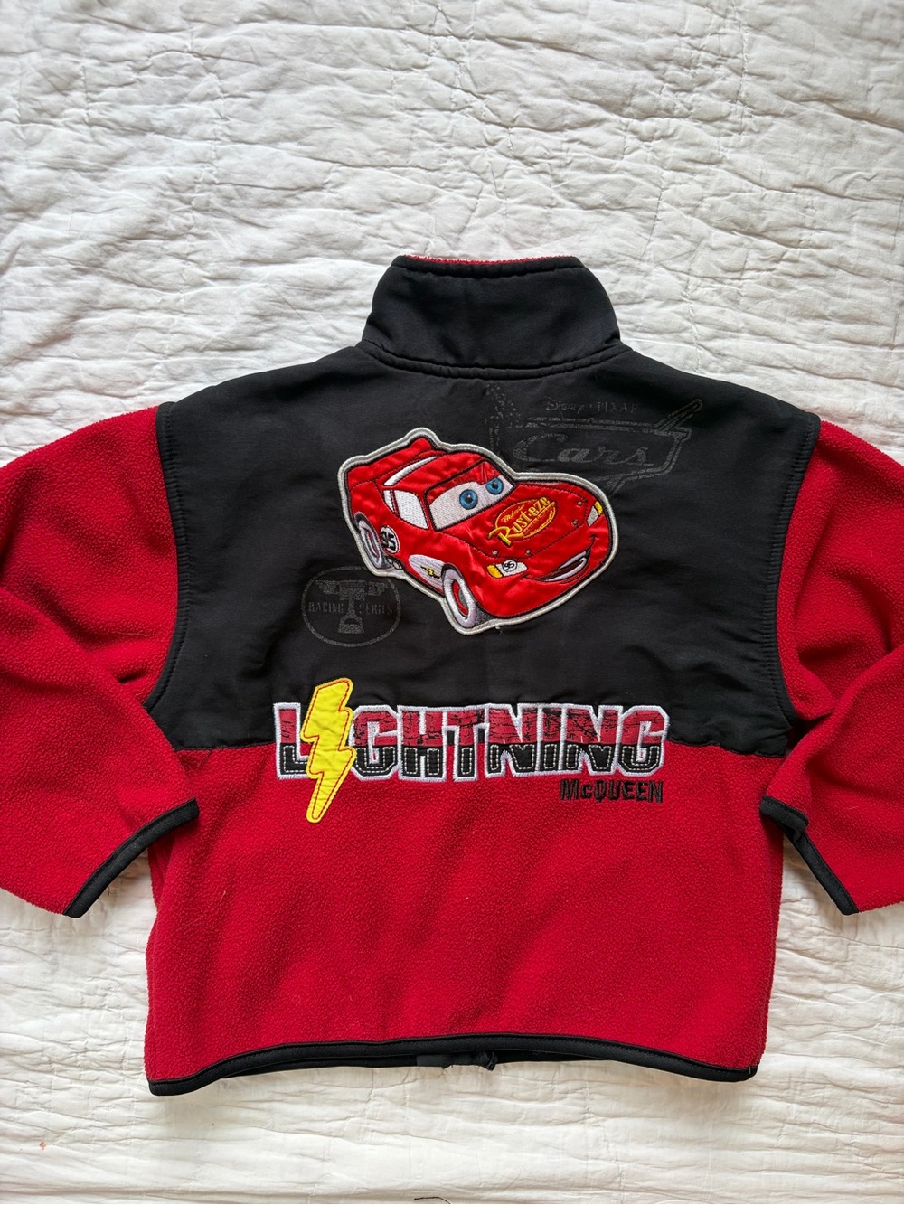 Vintage Y2K Disney Cars Lightning McQueen Youth Fleece Jacket, 4T
